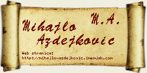 Mihajlo Azdejković vizit kartica